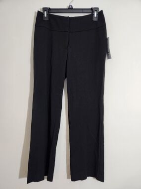 Apt. 9 Black Curvy Fit Trouser Leg Straight Dress Pants Petite Career Office